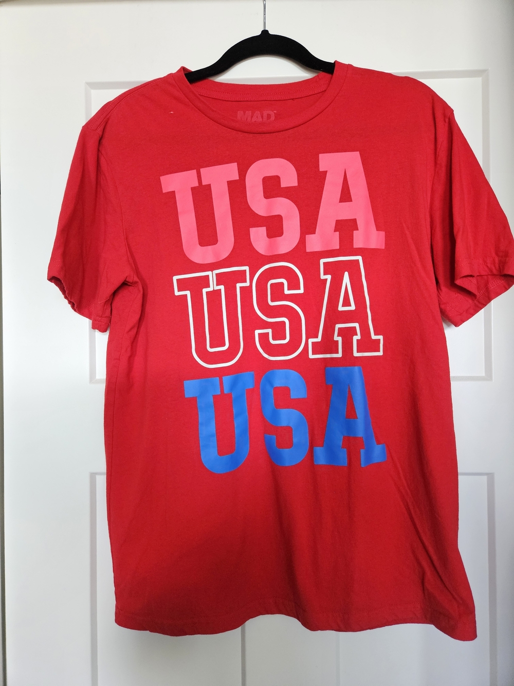 MAD Engine Men’s Bright Red Short-Sleeve Crew Tee. Great condition